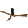 Modern Forms 3-Blade Smart Ceiling Fan 54" Matte Blk Distressed Koa w/Remote Control (Light Kit Sold Separately) FR-W1811-54